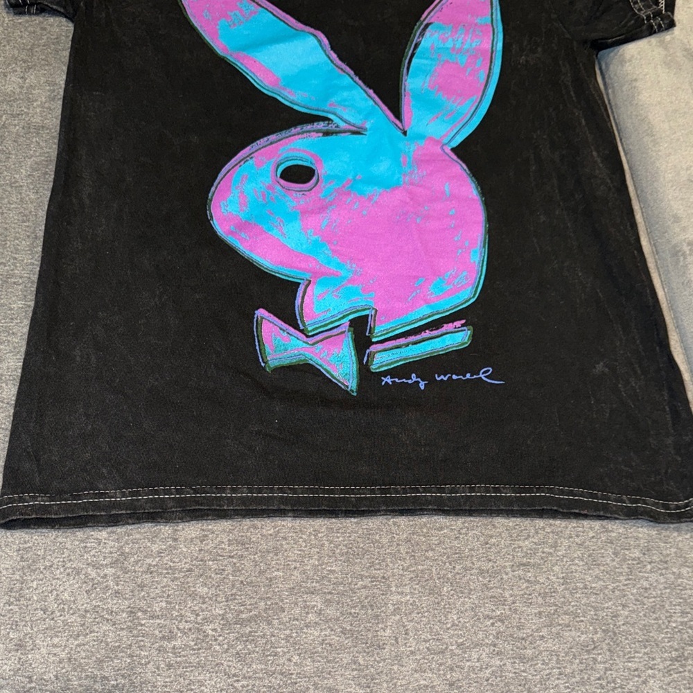 Playboy- Gray Acid Wash January 1986 PLAYBOY Pop Art Cover T-SHIRT Size Small - Picture 11 of 16